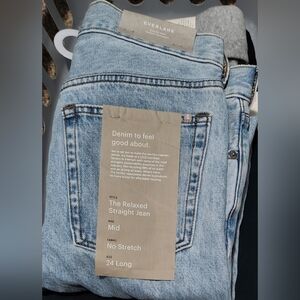 NWT Everlane Midrise Relaxed Straight Jean Size 24 Waist